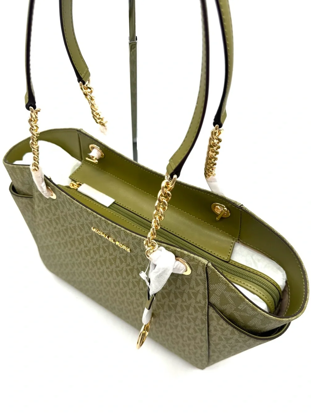 Michael Kors Jet Set Large Signature Logo Shoulder Bag - Oregano